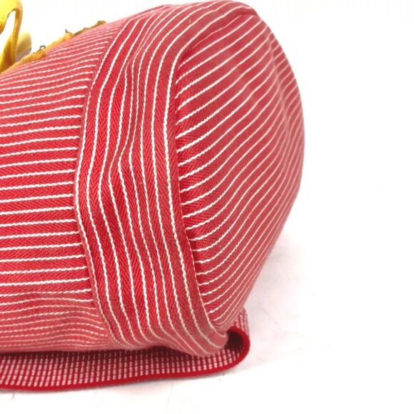 HERMES Sheval Horse Stripe Caval backpack kids bag Backpack Canvas Red/yellow - Picture 11 of 13